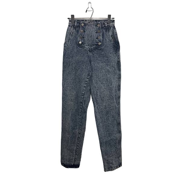 Vintage Rocky Mountain High Waist Acid Wash Bareback Jeans Western Flap Front - Picture 2 of 13